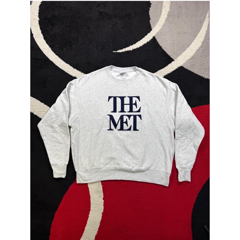 Champion Sweater Mens Extra Large Gray Reverse Weave The Met Logo Sweatshirt